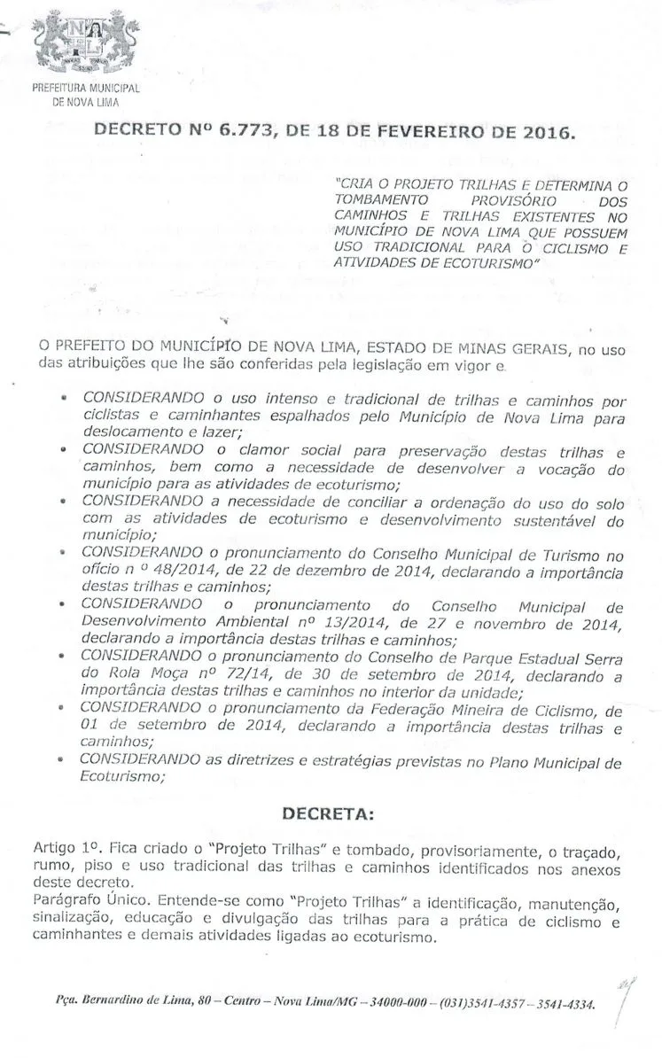 Decreto Municipal Nº 6.773