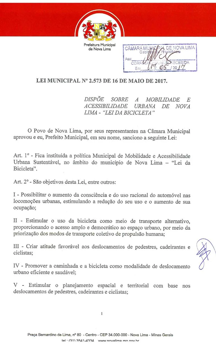 Lei da Bicicleta de Nova Lima